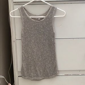 Silver metallic tank top